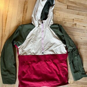 STOIC Colorblock pullover style ski anorak jacket, size adult small.